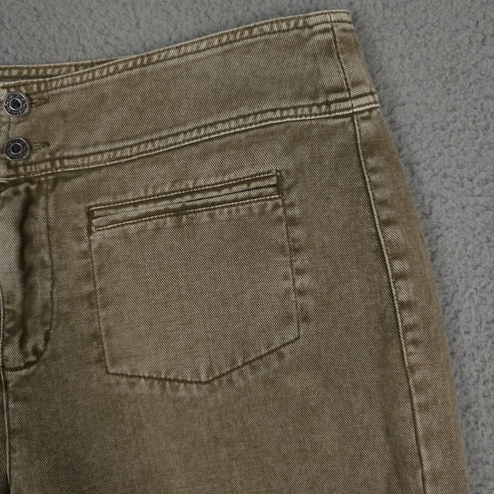 Vintage Chicos Design Jeans Women 1 US 8 Washed Green Patch Pocket Cotton HEMMED - Picture 9 of 11